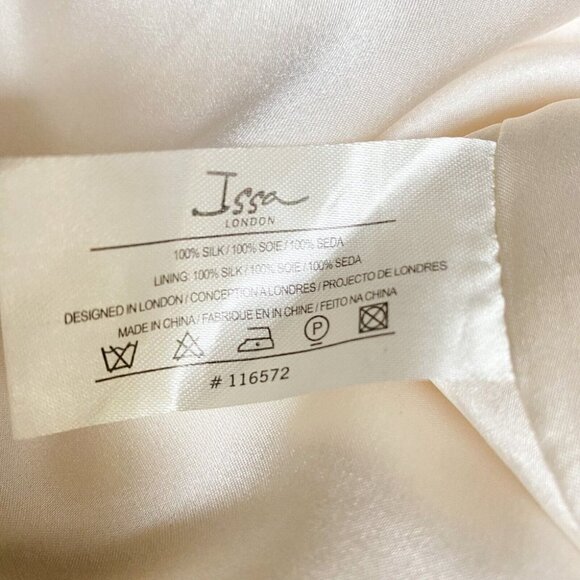 Issa London Ivory Silk Screen Printed Floral Keyhole Back Slim Fit Gown 2 - Picture 14 of 14